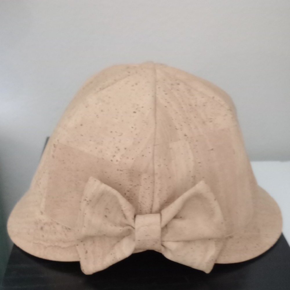 Artelusa Cork Chic Tan Hat with Bow Accent 56